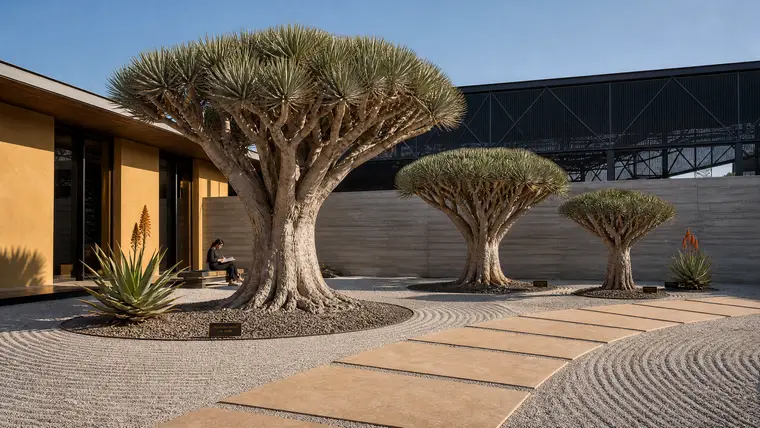 Sculpture Court Dragon Trees