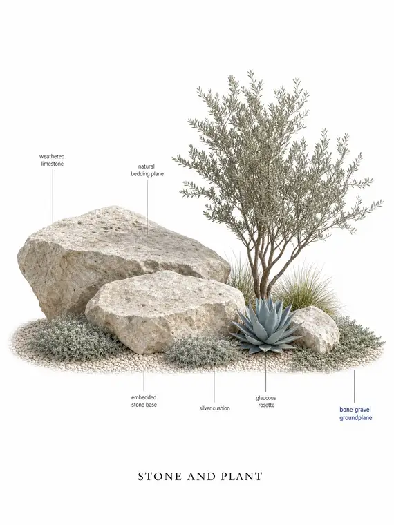 Stone And Plant