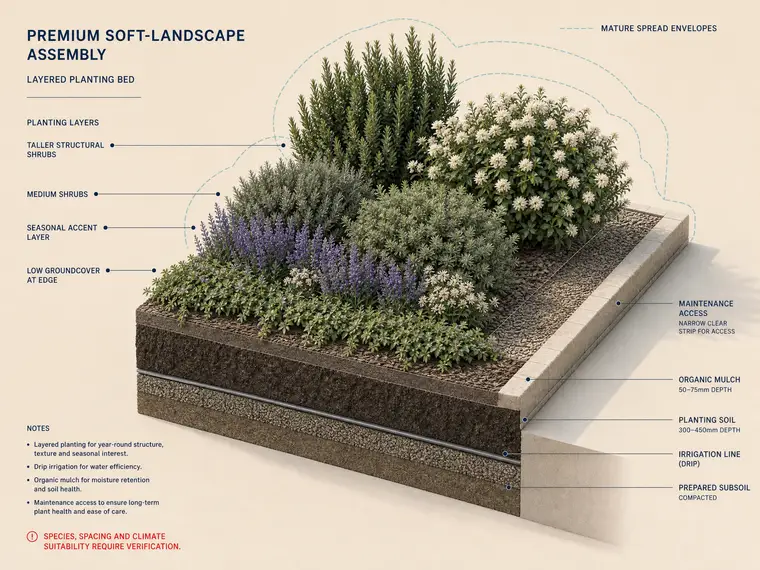 Shrub Groundcover Layering
