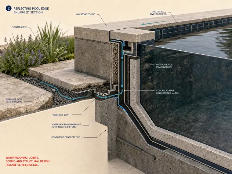 Reflecting Pool Edge Coping