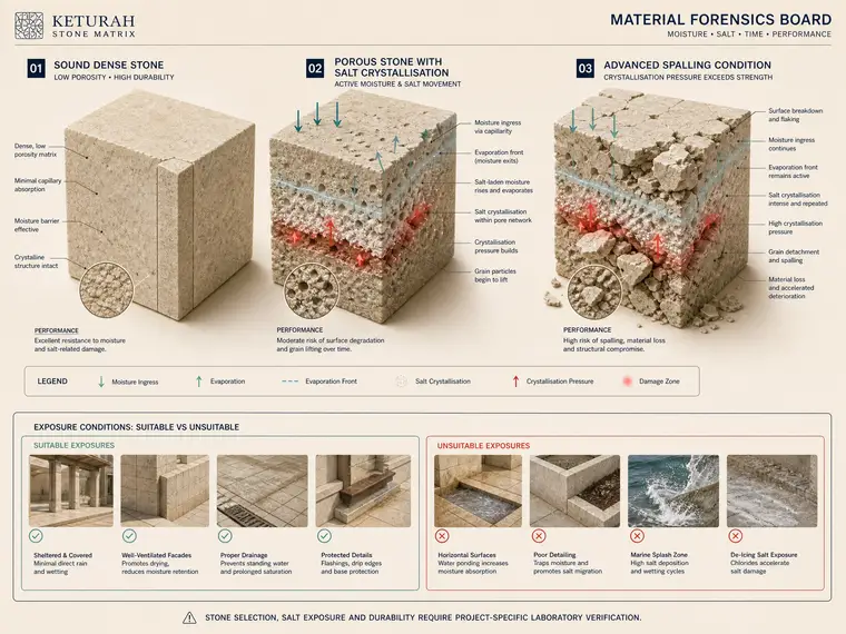 Stone Spalling Salt Crystallisation