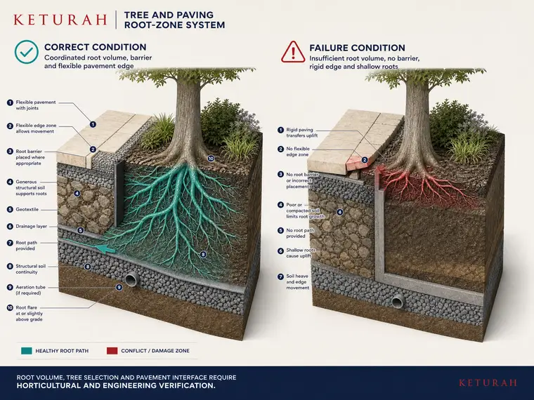 Root Heave Paving Edge